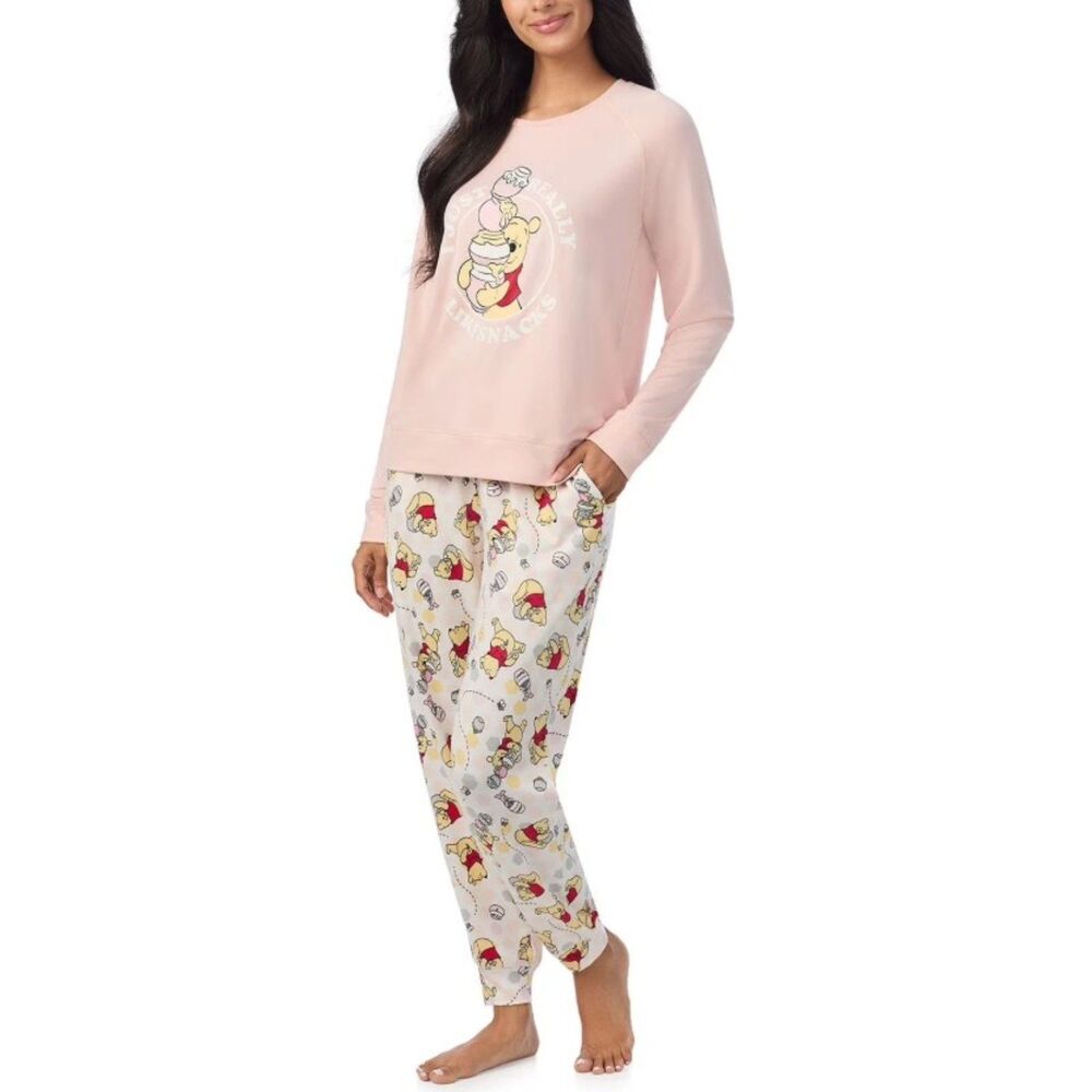 NEW Pink Sz XL (16/18) Stretchy WINNIE THE POOH Comfy Pajama Lounge Set DISNEY - Picture 2 of 5